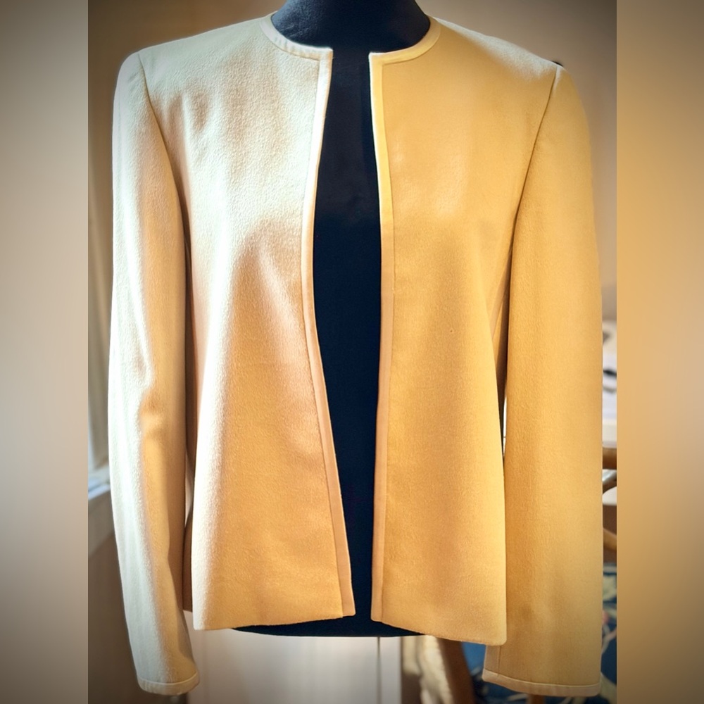 Escada by Margaretha Ley Silk and Wool Open Front Jacket